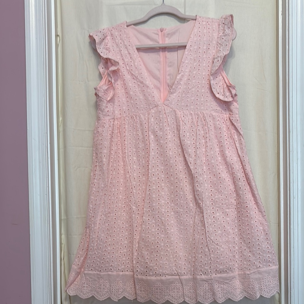 Pink Eyelet women’s dress